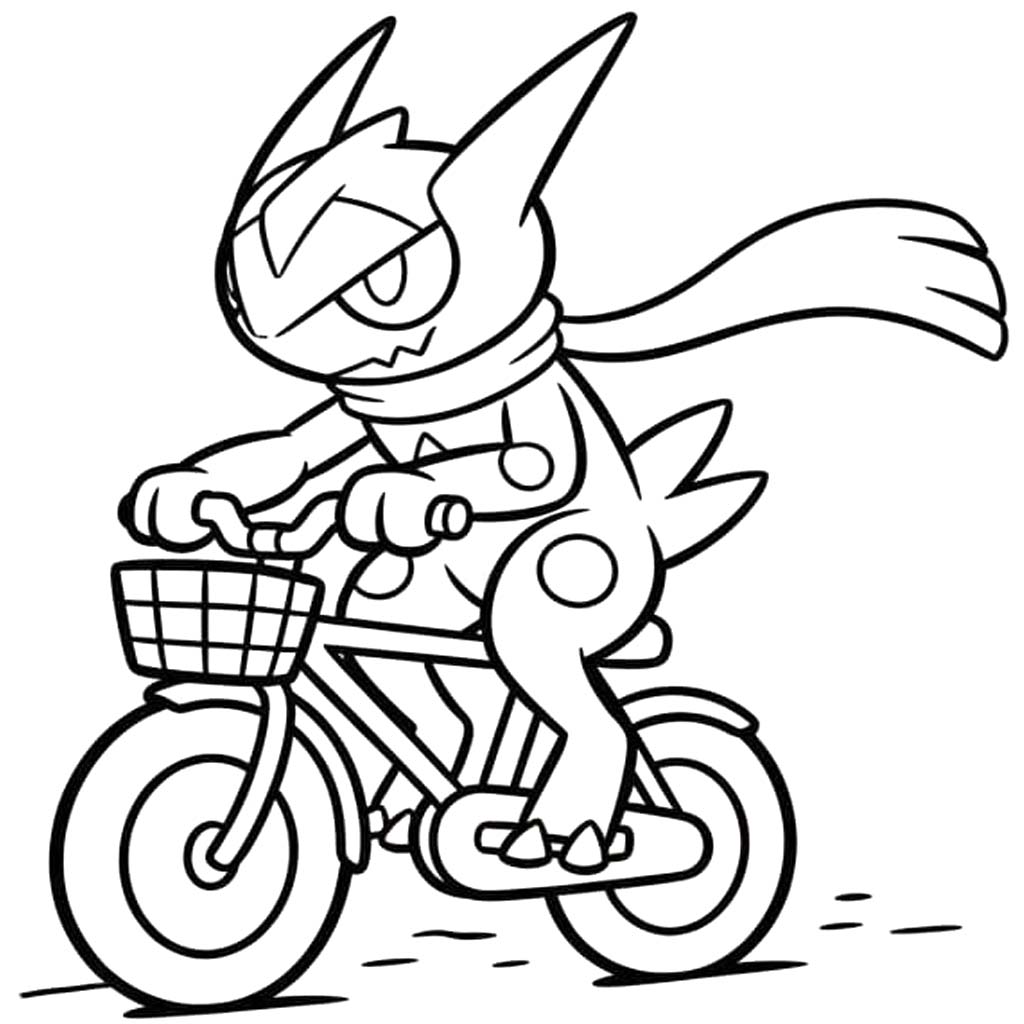 Kolorowanka Narysuj Greninja bezpłatny wydruku prosty