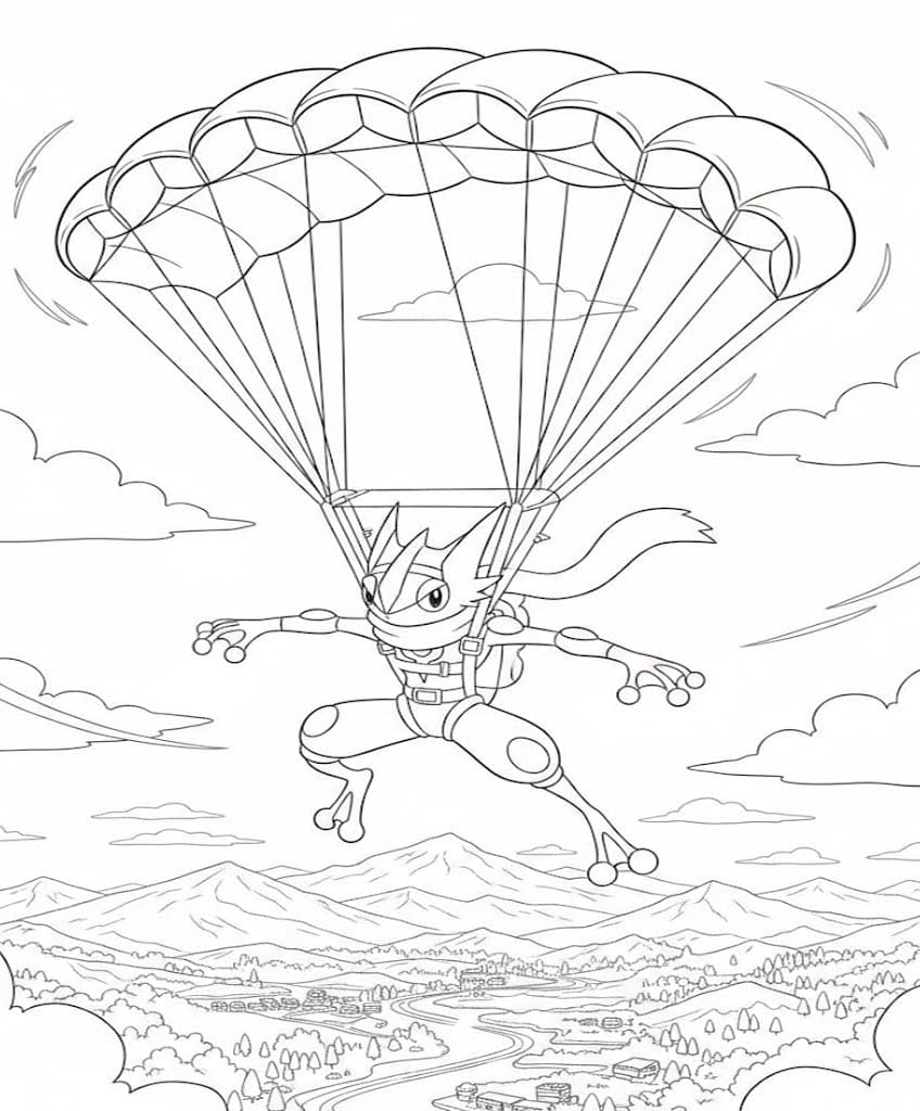 Kolorowanka Narysuj Greninja łatwy