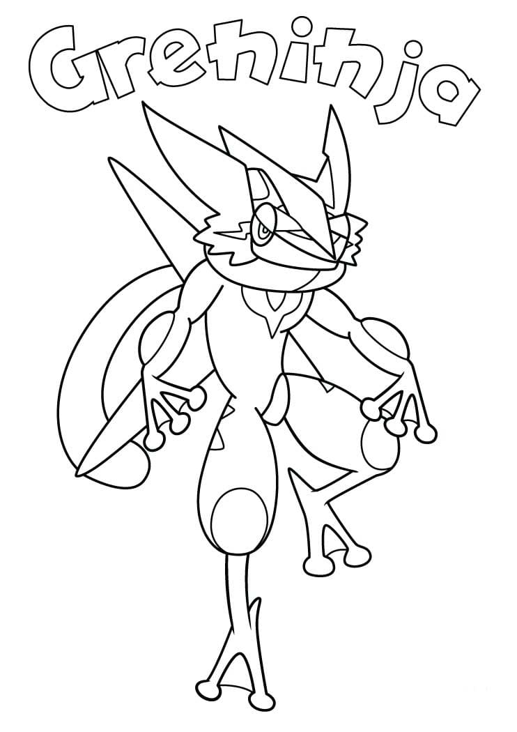 Kolorowanka Narysuj Greninja pokemon