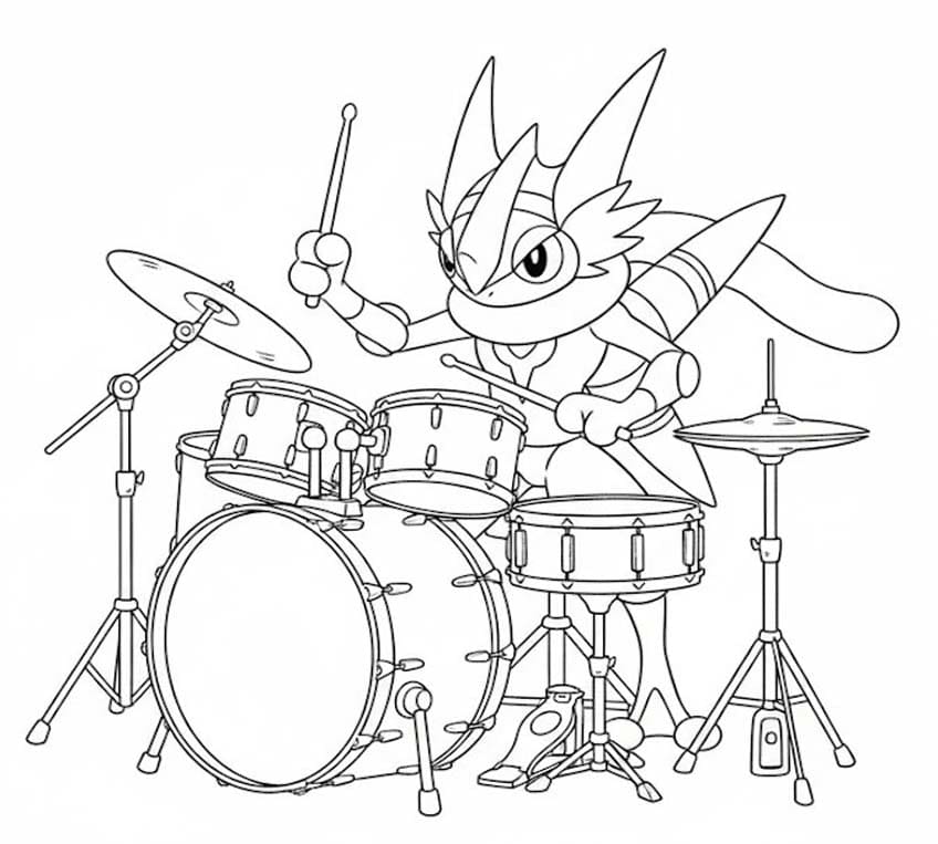 Kolorowanka Narysuj Greninja prosty