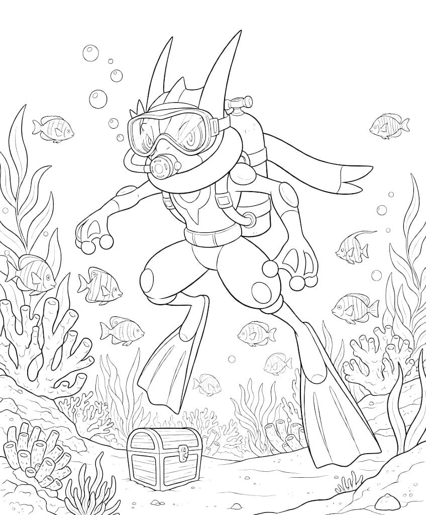 Kolorowanka Narysuj Greninja wydruku