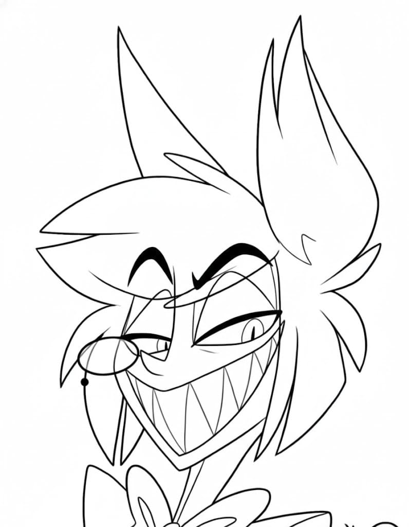 Kolorowanka Narysuj Hazbin Hotel bezpłatny dla dzieci