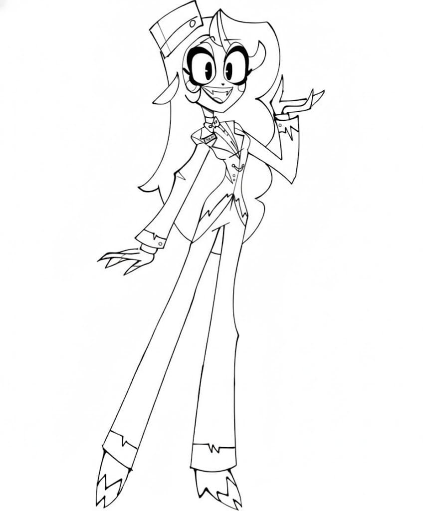 Kolorowanka Narysuj Hazbin Hotel bezpłatny łatwy