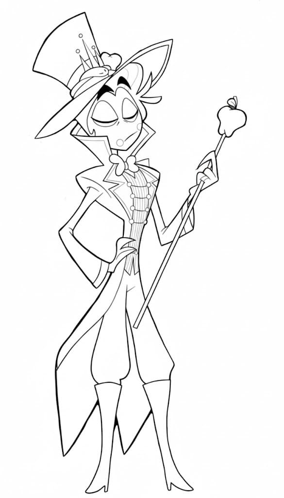 Kolorowanka Narysuj Hazbin Hotel bezpłatny podstawowy