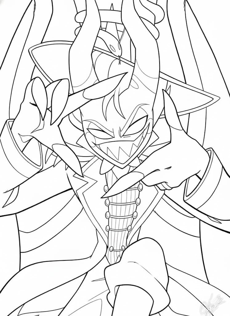 Kolorowanka Narysuj Hazbin Hotel bezpłatny prosty