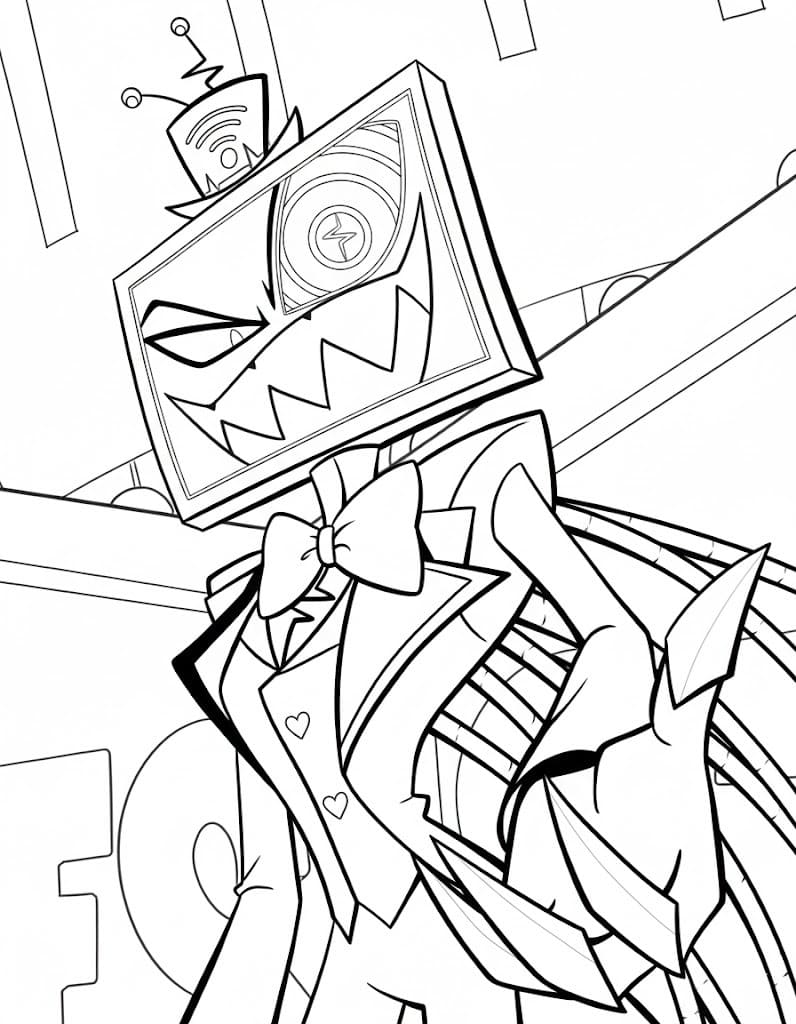 Kolorowanka Narysuj Hazbin Hotel bezpłatny wydruku podstawowy