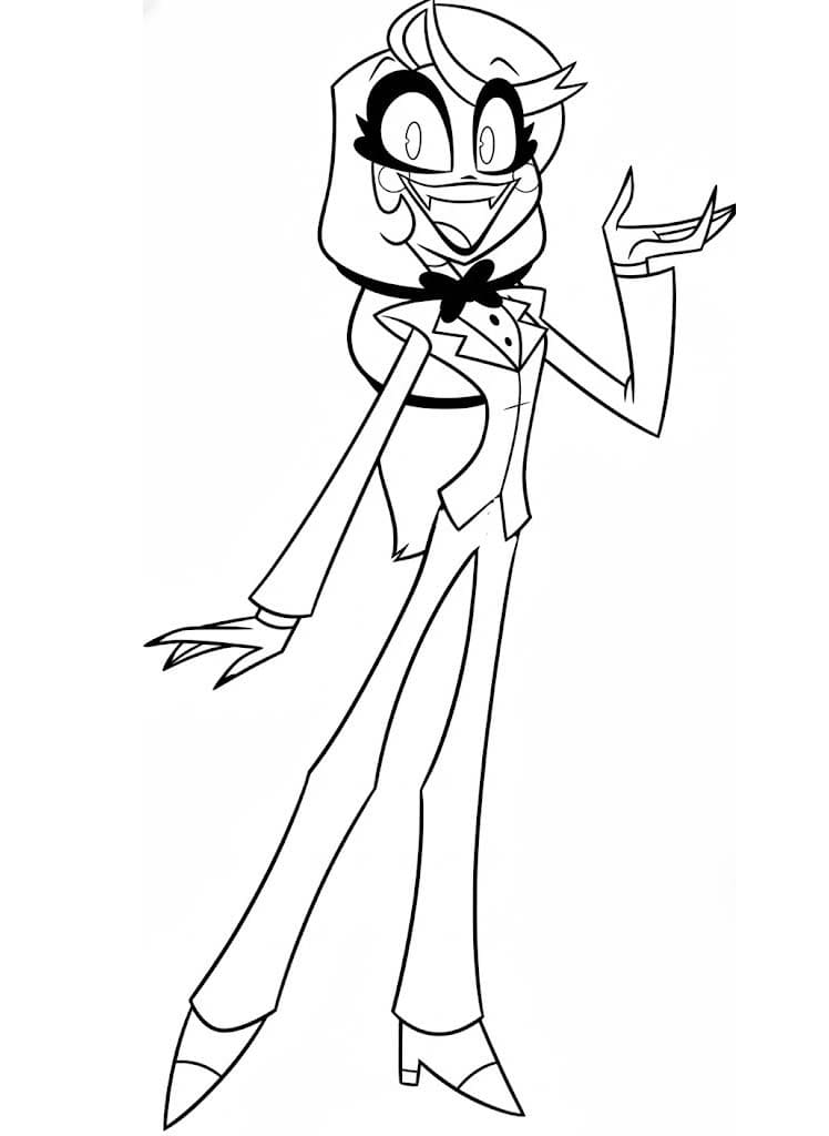 Kolorowanka Narysuj Hazbin Hotel bezpłatny wydruku prosty