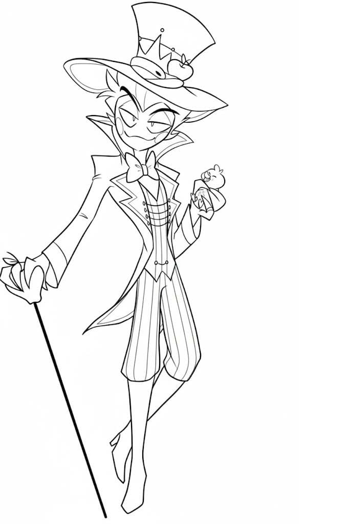 Kolorowanka Narysuj Hazbin Hotel bezpłatny wydruku