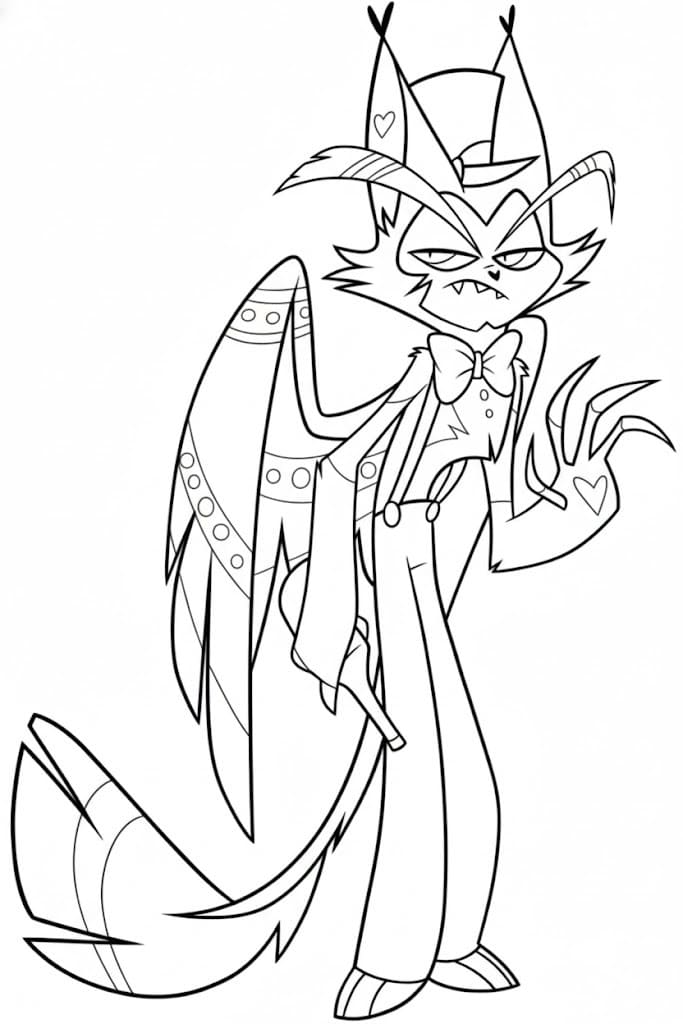 Kolorowanka Narysuj Hazbin Hotel łatwy