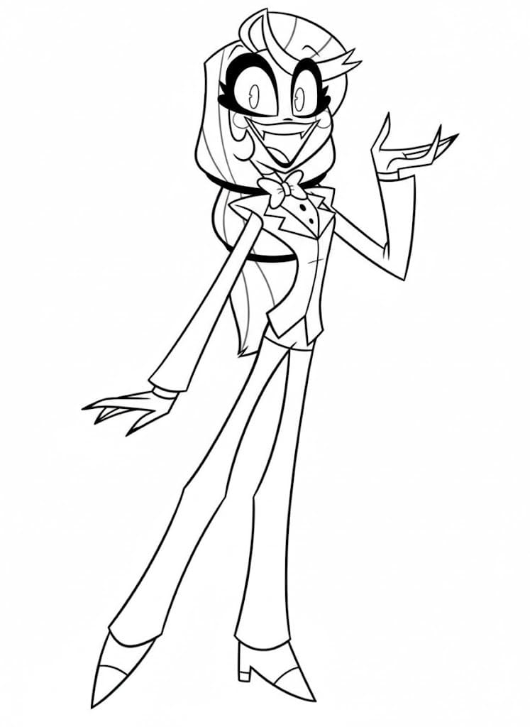 Kolorowanka Narysuj Hazbin Hotel podstawowy u dzieci