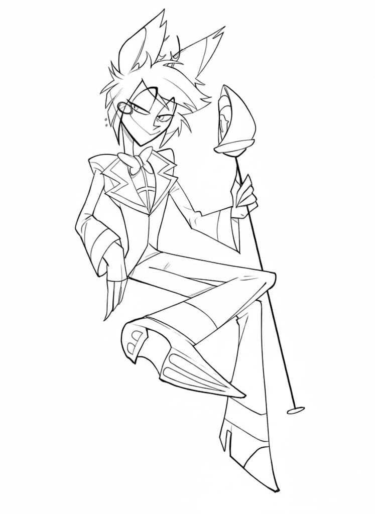 Kolorowanka Narysuj Hazbin Hotel wydruku dla dzieci