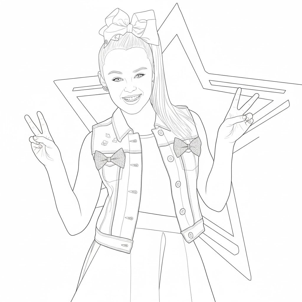 Kolorowanka Narysuj JoJo Siwa bezpłatny dla dzieci