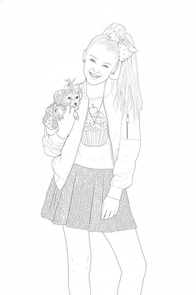 Kolorowanka Narysuj JoJo Siwa bezpłatny wydruku