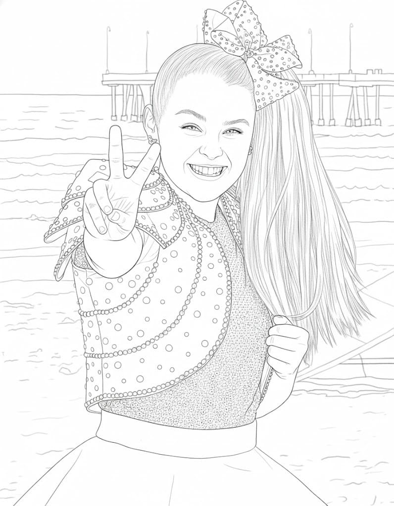 Kolorowanka Narysuj JoJo Siwa podstawowy