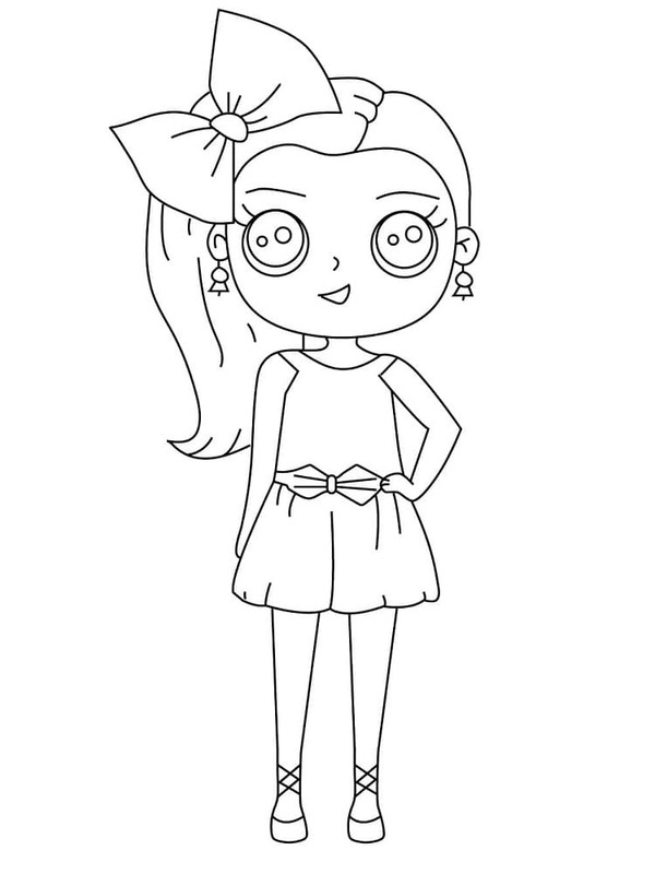 Kolorowanka Narysuj JoJo Siwa wydruku łatwy