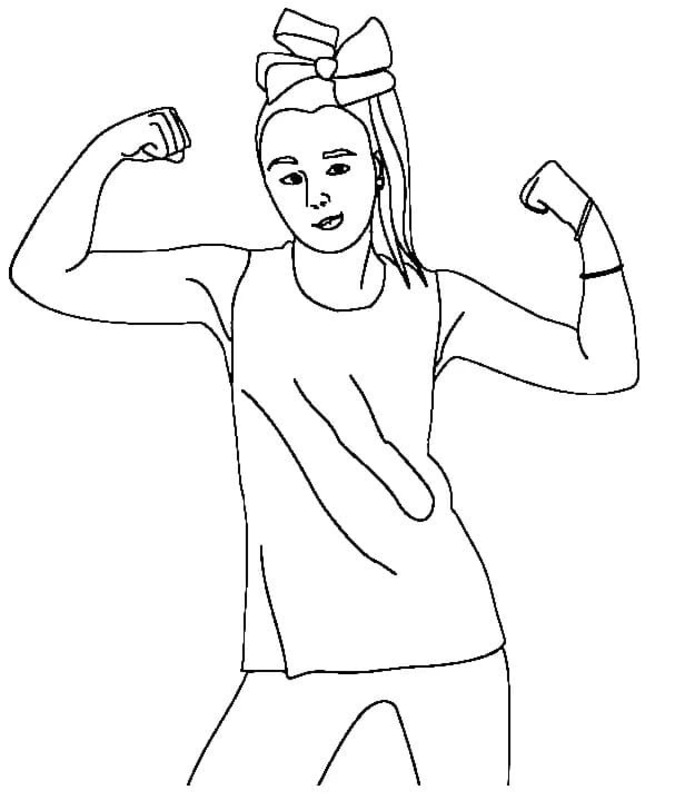 Kolorowanka Narysuj JoJo Siwa wydruku podstawowy