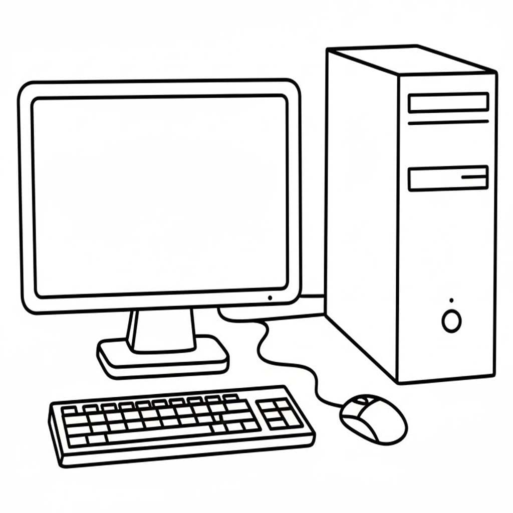 Kolorowanka Narysuj Komputer bezpłatny