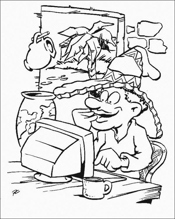 Kolorowanka Narysuj Komputer wydruku dla dzieci