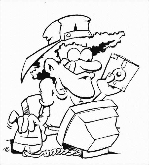 Kolorowanka Narysuj Komputer wydruku podstawowy