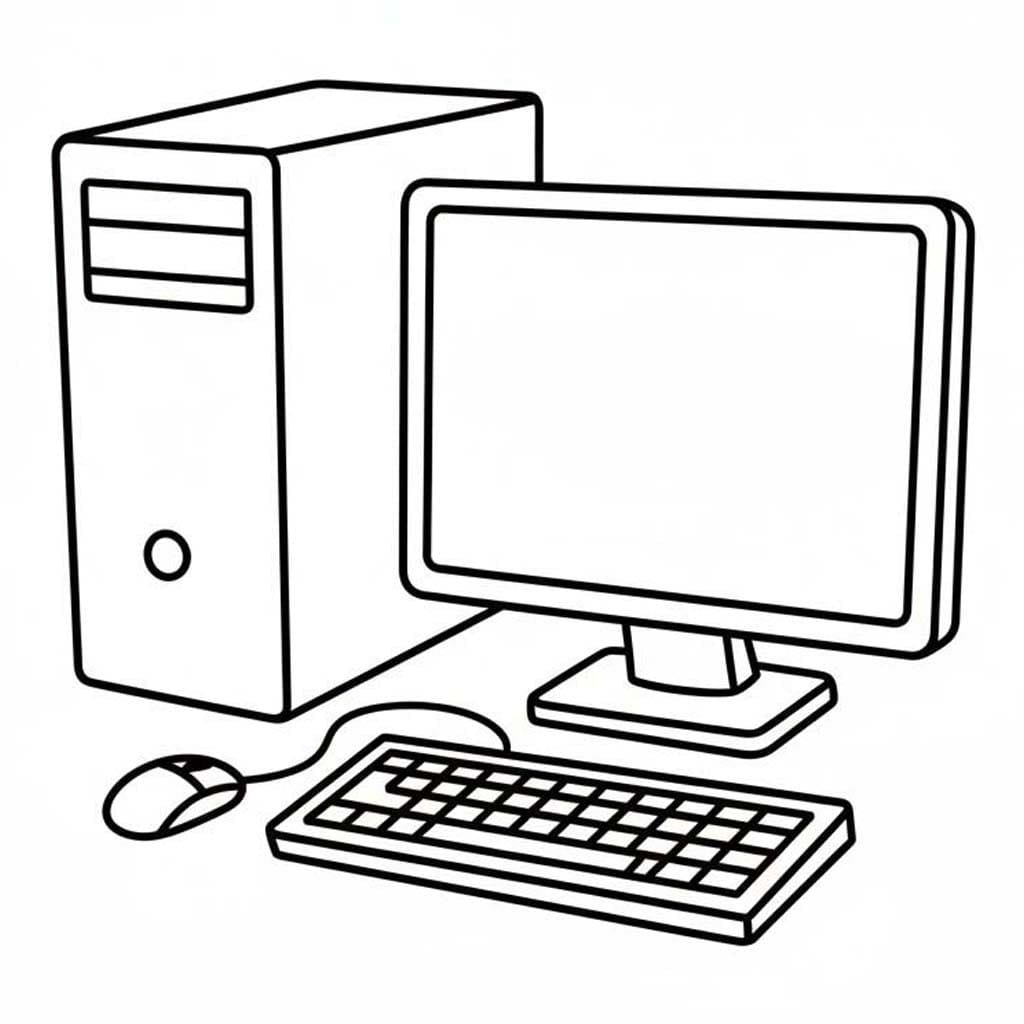 Kolorowanka Narysuj Komputer wydruku
