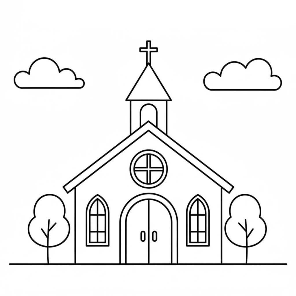 Kolorowanka Narysuj Kościół