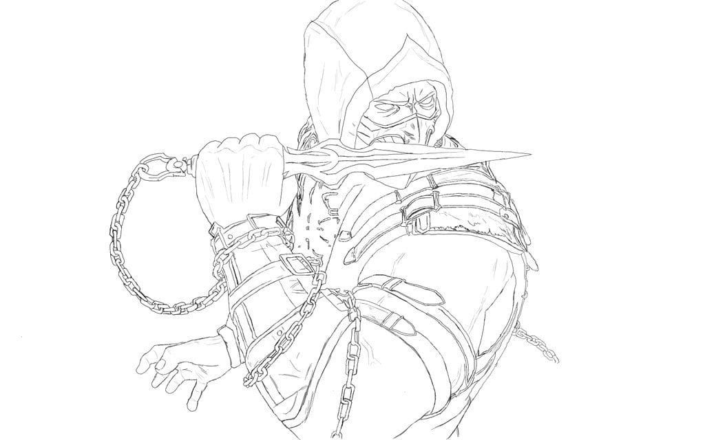 Kolorowanka Narysuj Mortal Kombat bezpłatny podstawowy