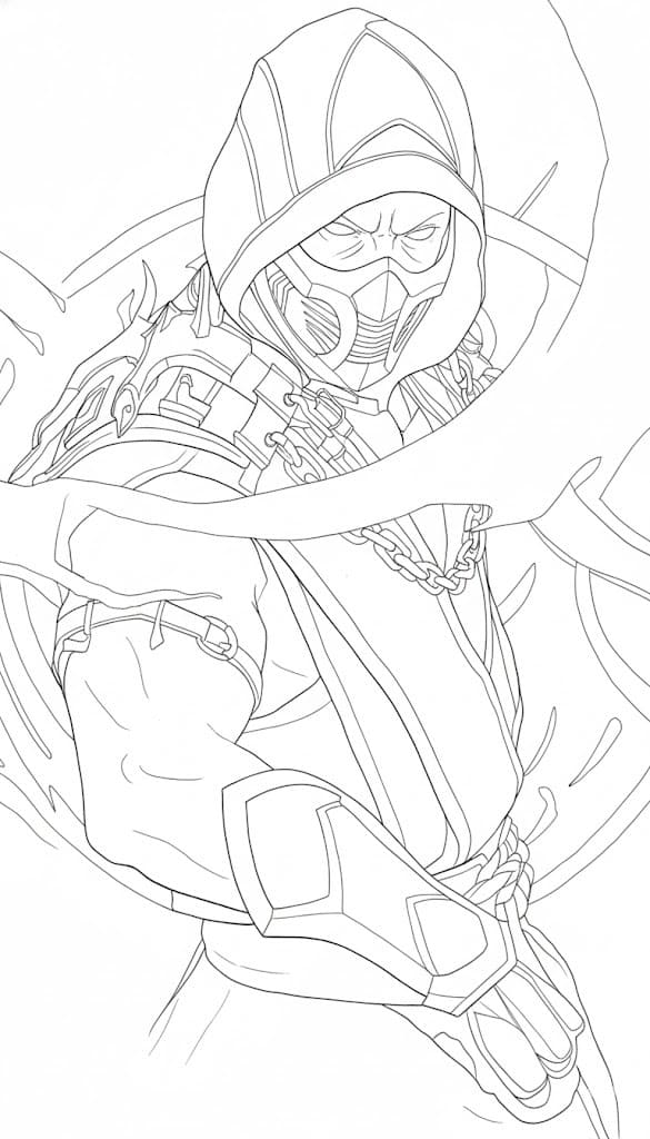 Kolorowanka Narysuj Mortal Kombat bezpłatny wydruku