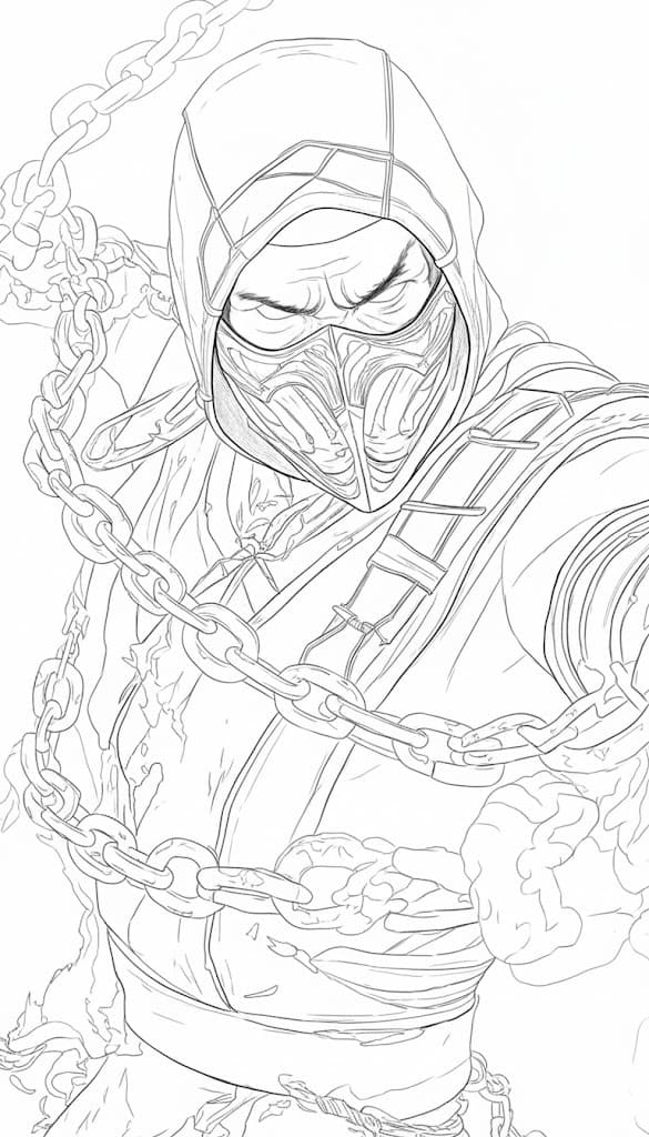 Kolorowanka Narysuj Mortal Kombat podstawowy