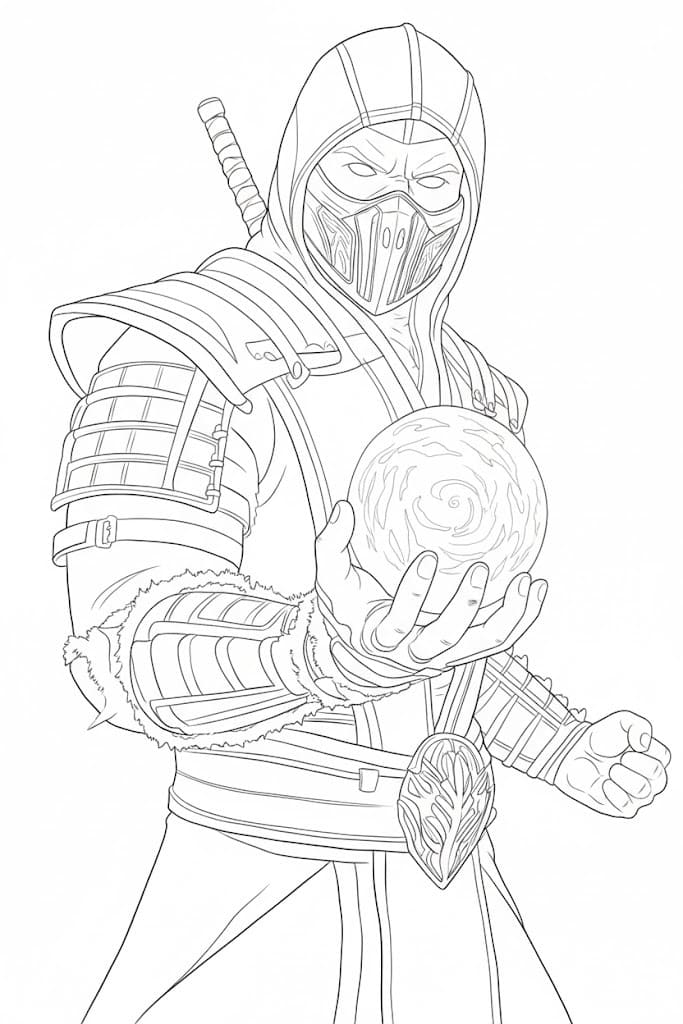 Kolorowanka Narysuj Mortal Kombat wydruku