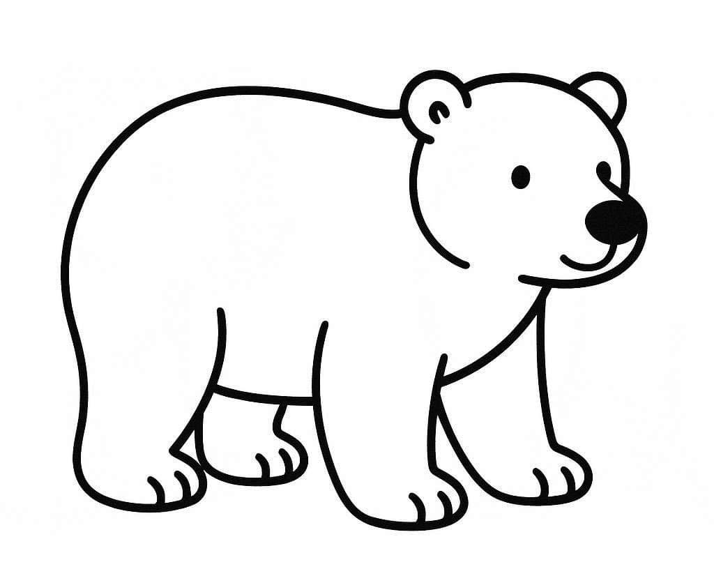 Kolorowanka Narysuj Niedźwiedź Polarny bezpłatny prosty