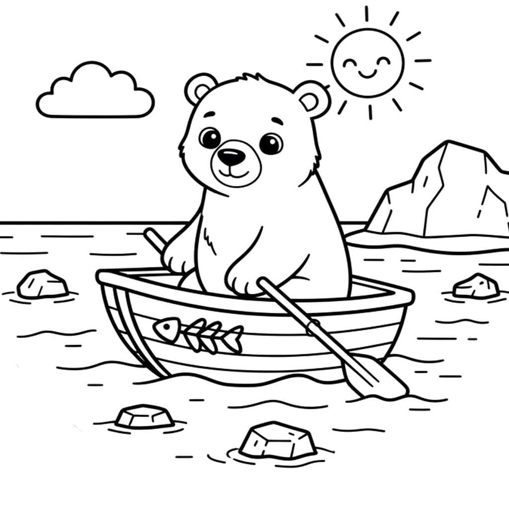 Kolorowanka Narysuj Niedźwiedź Polarny łatwy