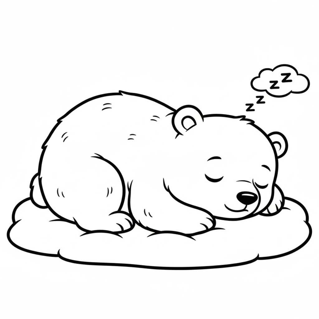 Kolorowanka Narysuj Niedźwiedź Polarny podstawowy u dzieci