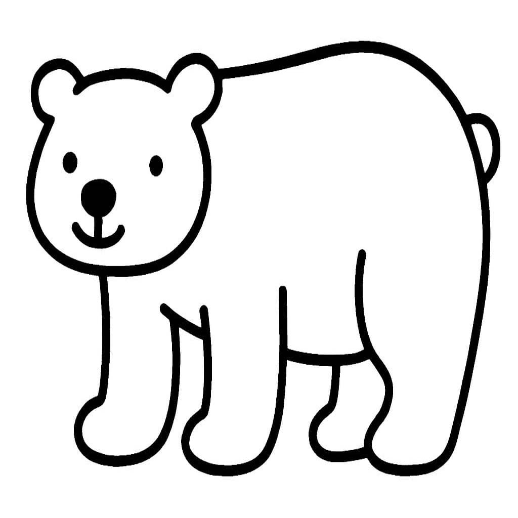 Kolorowanka Narysuj Niedźwiedź Polarny prosty u dzieci