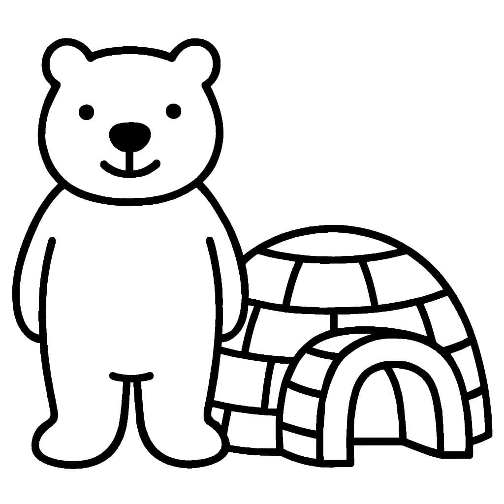 Kolorowanka Narysuj Niedźwiedź Polarny wydruku