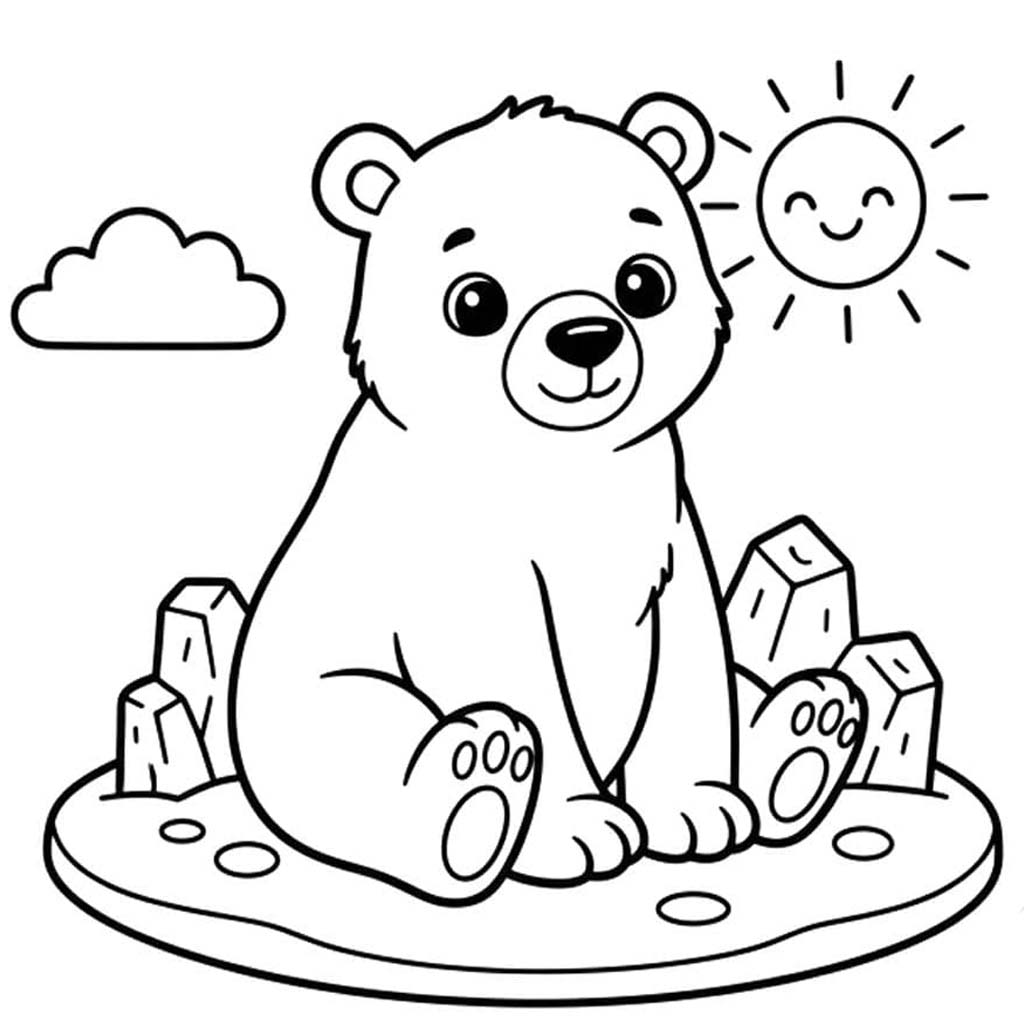 Kolorowanka Narysuj Niedźwiedź Polarny