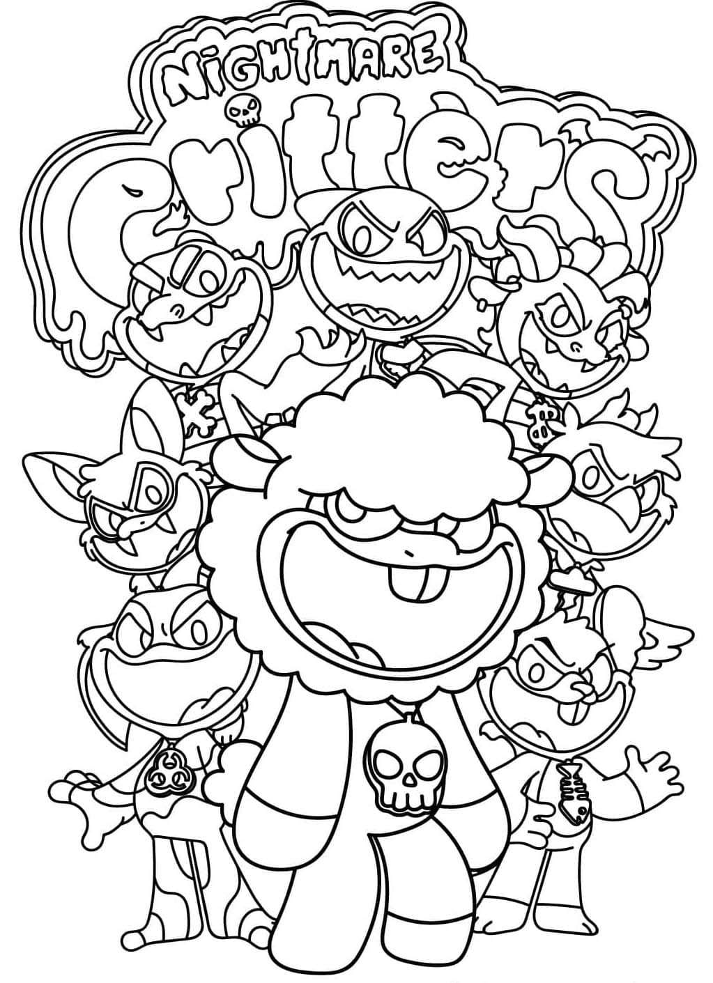 Kolorowanka Narysuj Nightmare Critters bezpłatny dla dzieci