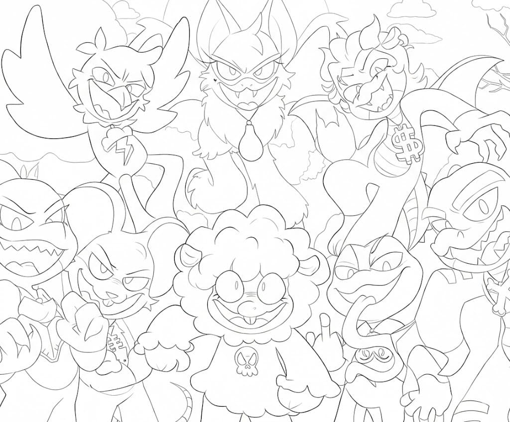 Kolorowanka Narysuj Nightmare Critters bezpłatny