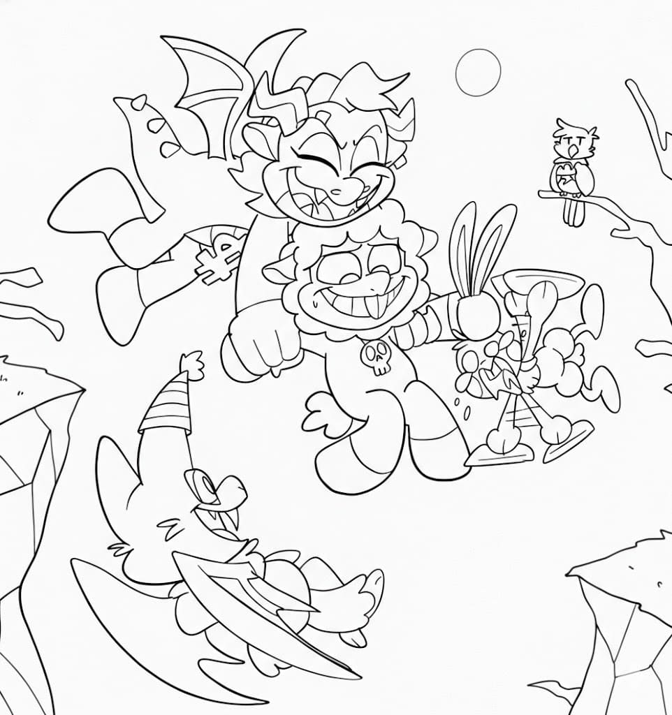 Kolorowanka Narysuj Nightmare Critters łatwy