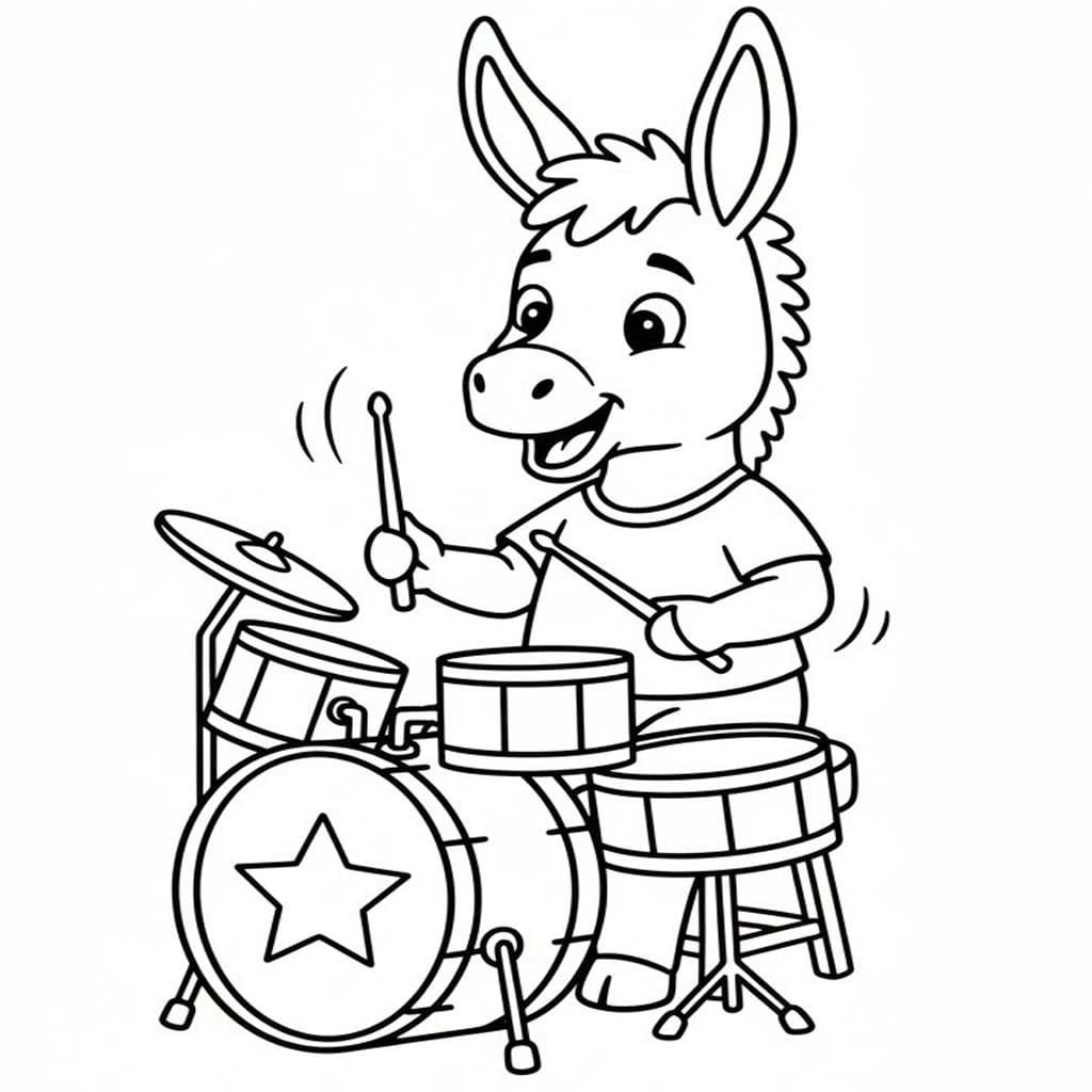 Kolorowanka Narysuj Osioł bezpłatny łatwy