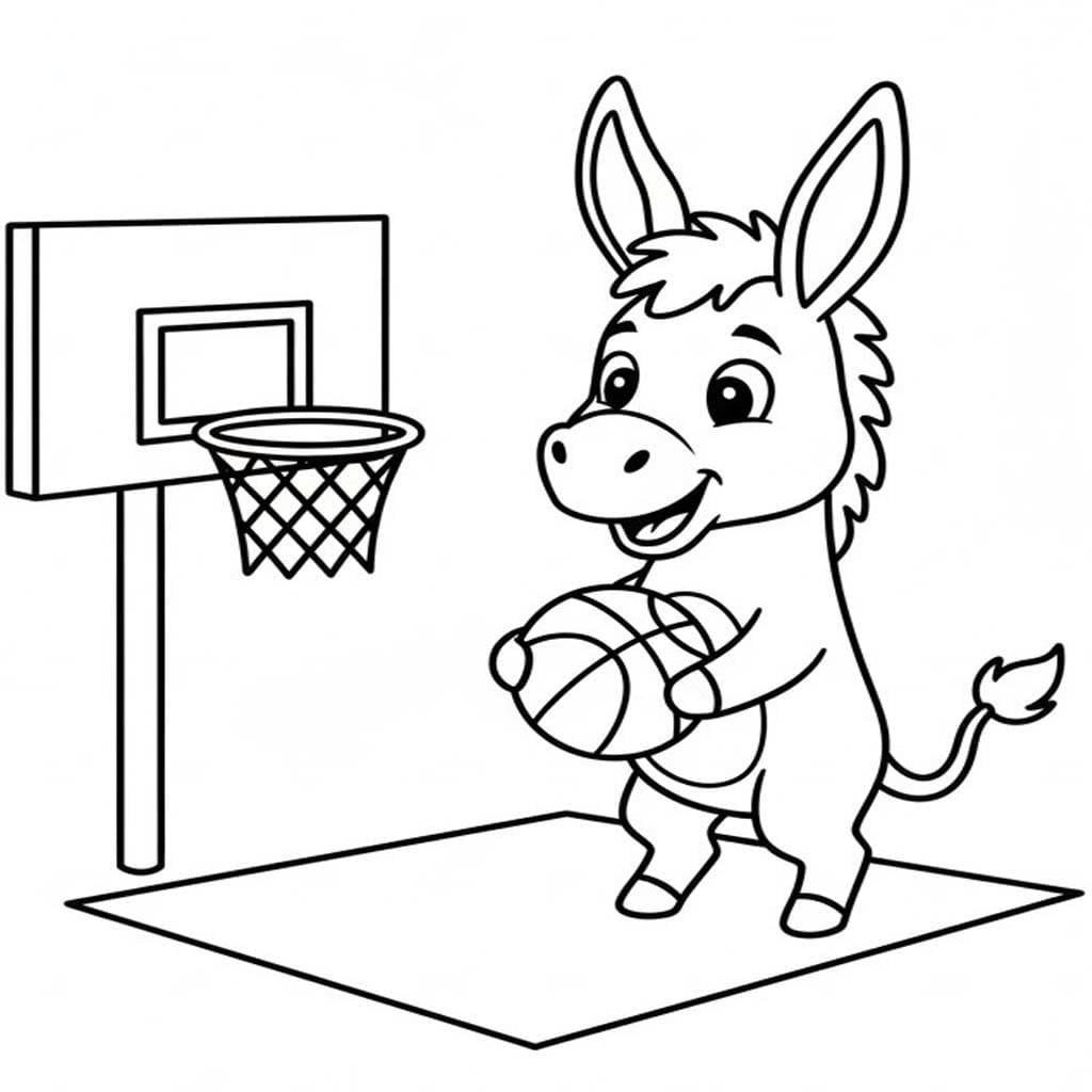 Kolorowanka Narysuj Osioł bezpłatny wydruku łatwy