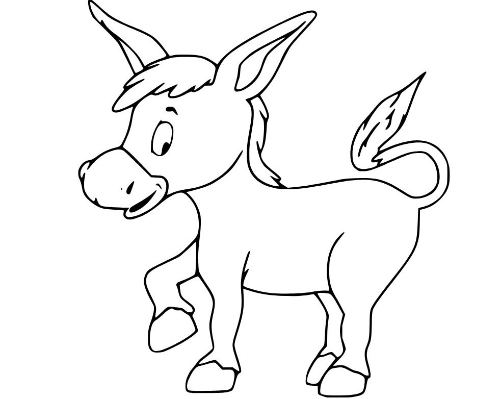 Kolorowanka Narysuj Osioł łatwy