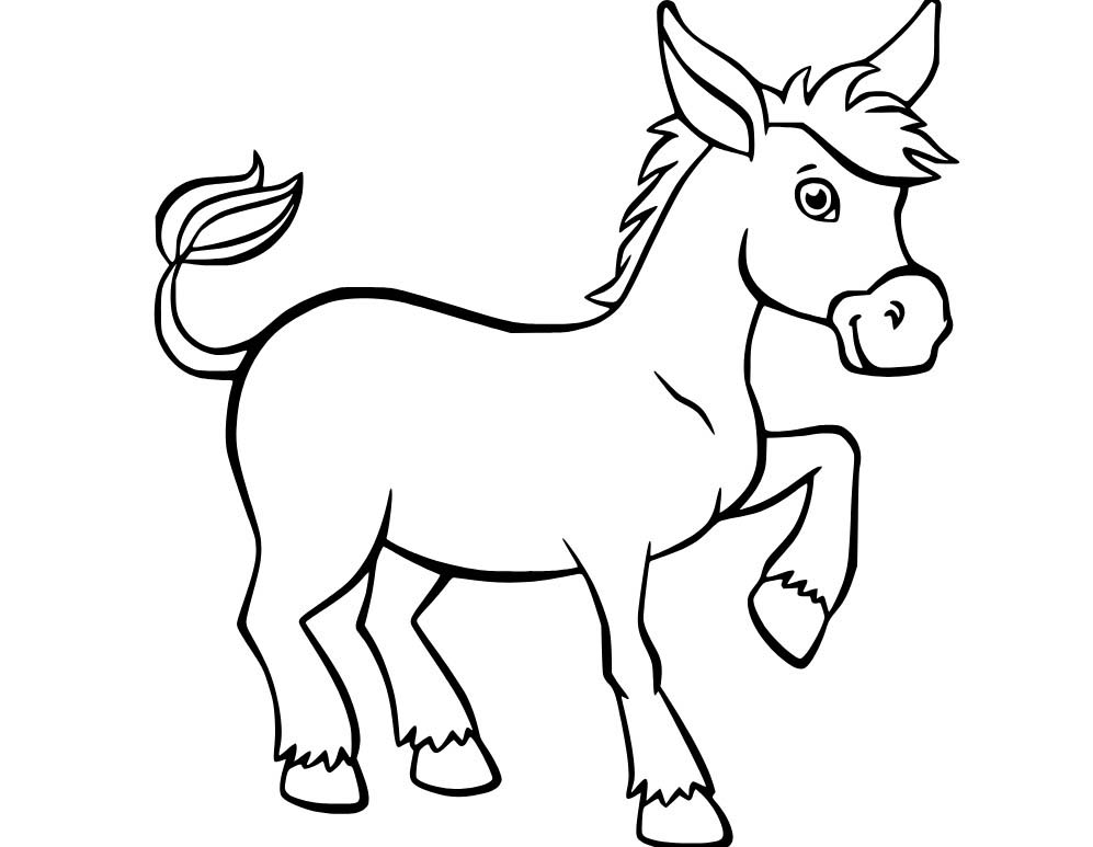 Kolorowanka Narysuj Osioł wydruku prosty