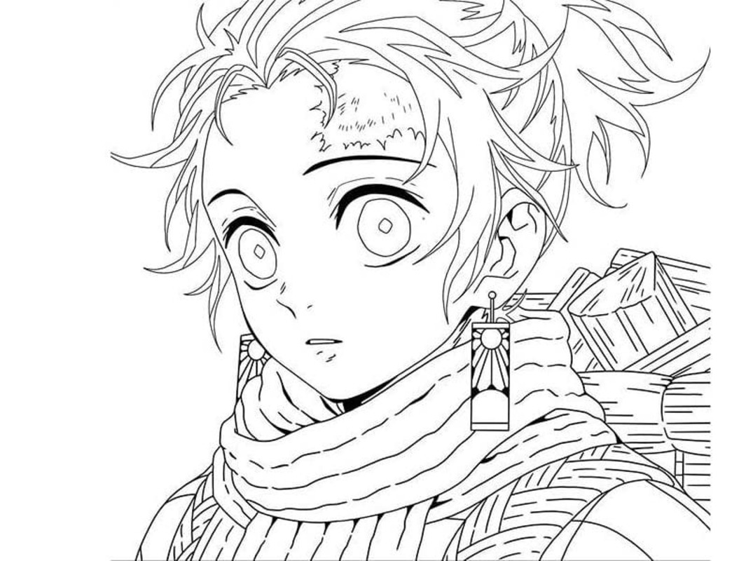 Kolorowanka Narysuj Tanjiro podstawowy