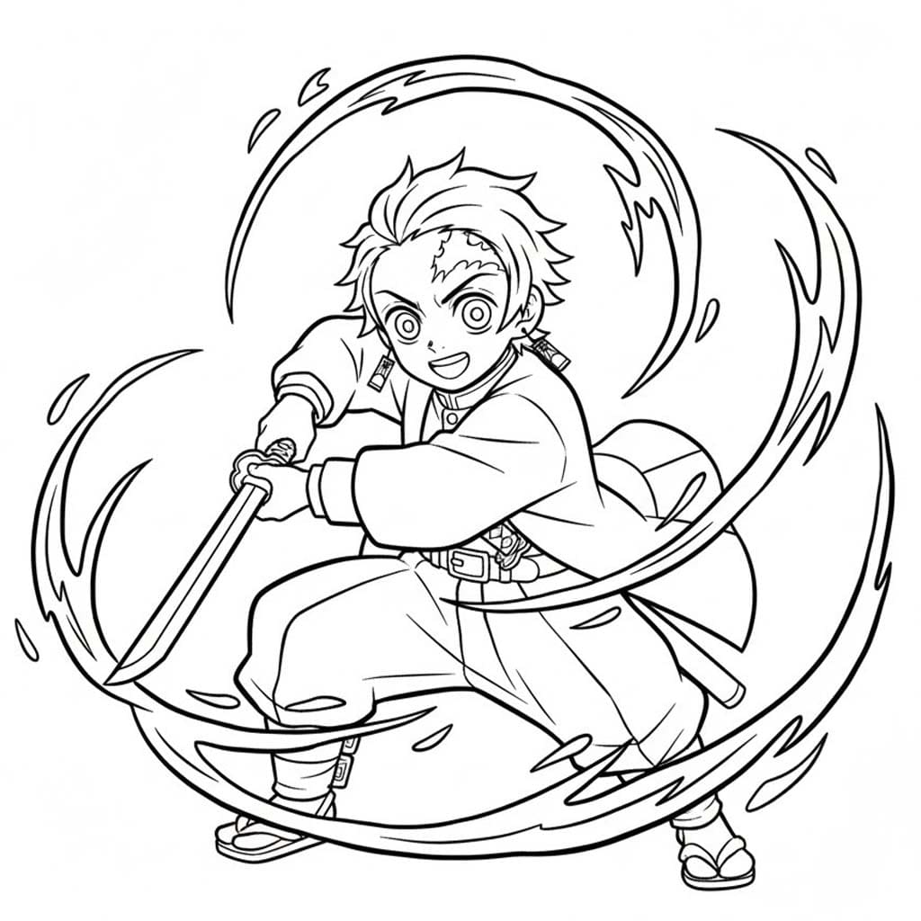 Kolorowanka Narysuj Tanjiro