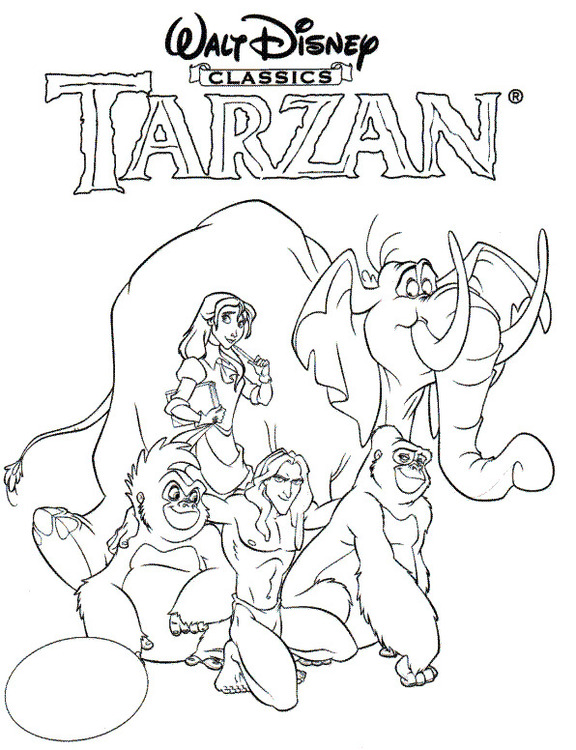 Kolorowanka Narysuj Tarzan bezpłatny dla dzieci