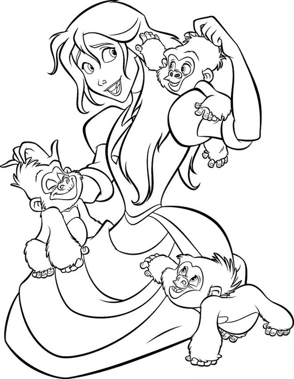 Kolorowanka Narysuj Tarzan bezpłatny łatwy