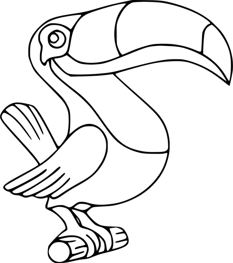 Kolorowanka Narysuj Tukan bezpłatny dla dzieci