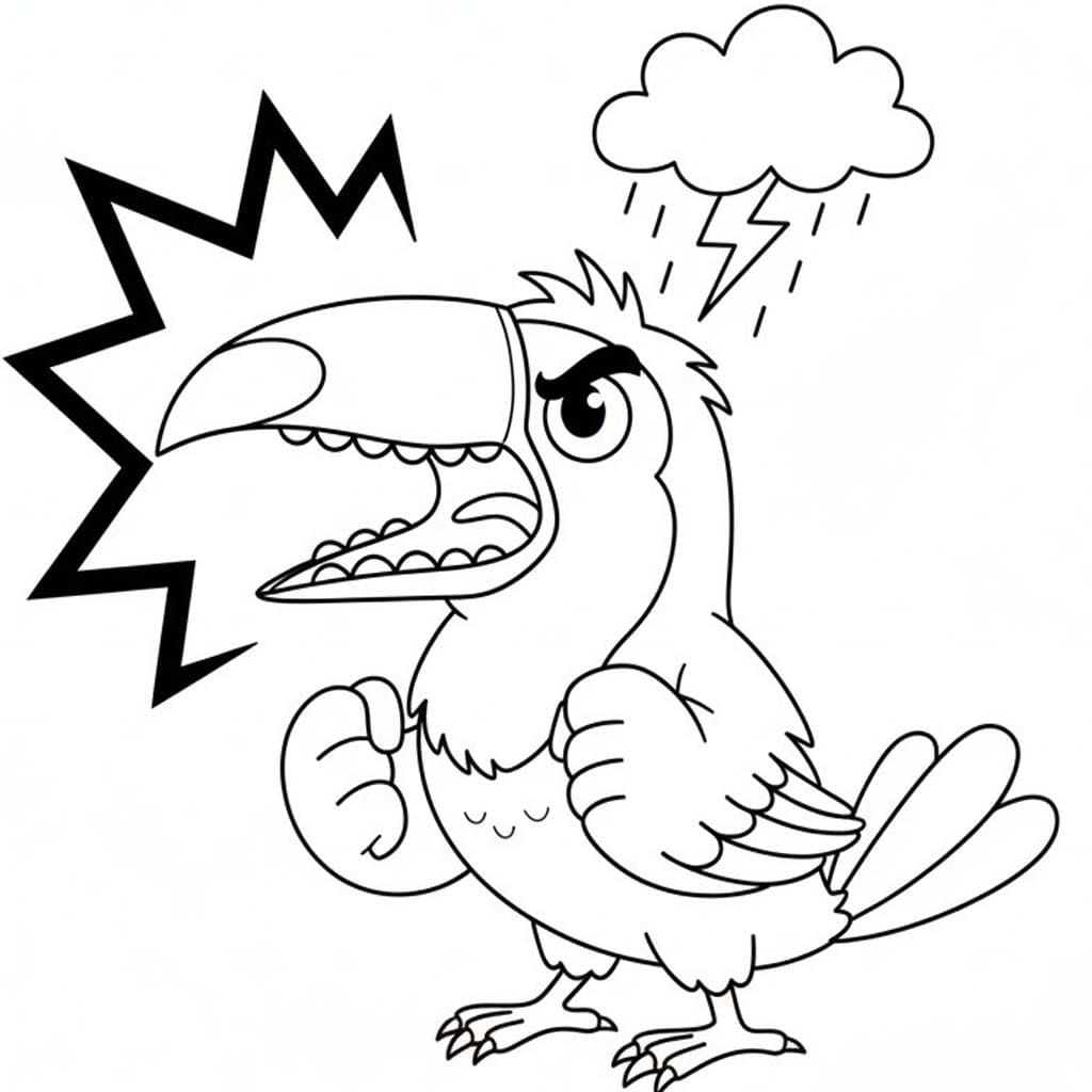 Kolorowanka Narysuj Tukan bezpłatny wydruku dla dzieci