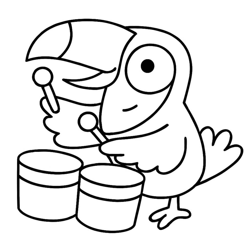 Kolorowanka Narysuj Tukan bezpłatny wydruku łatwy