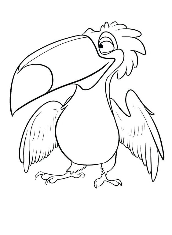 Kolorowanka Narysuj Tukan bezpłatny